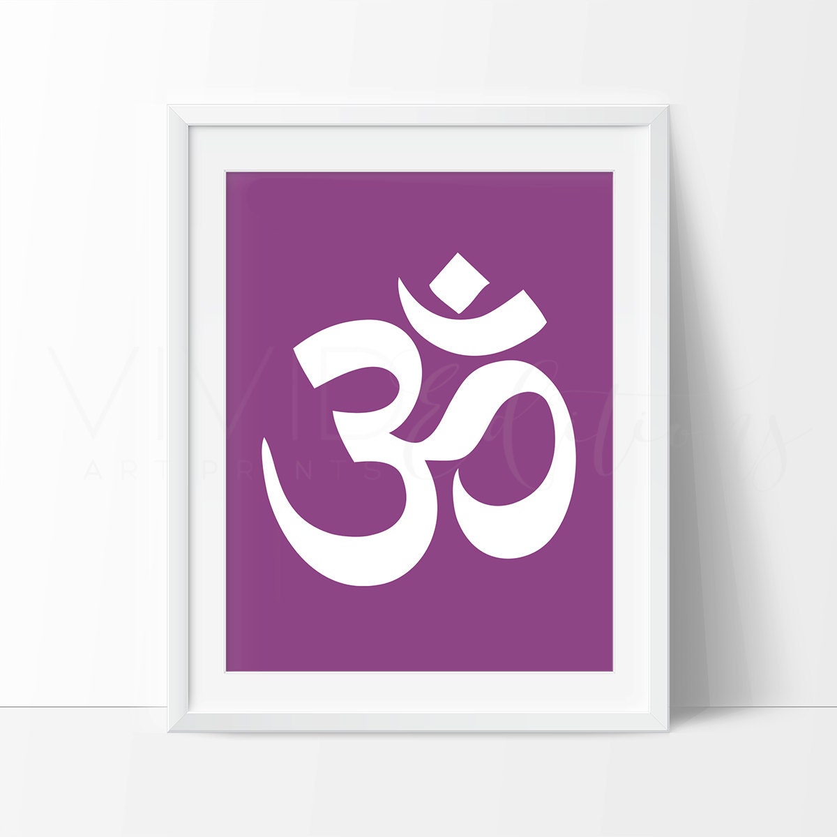 Ohm Symbol Print Plum Color Yoga Art Print Spiritual Wall