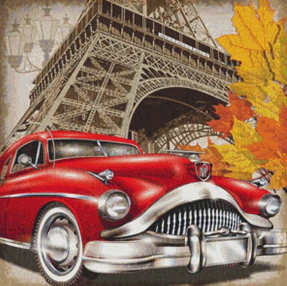 Vintage Car PDF Cross Stitch Pattern