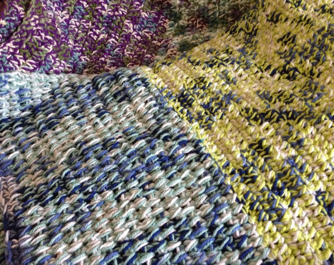 multicolor cotton crochet blanket