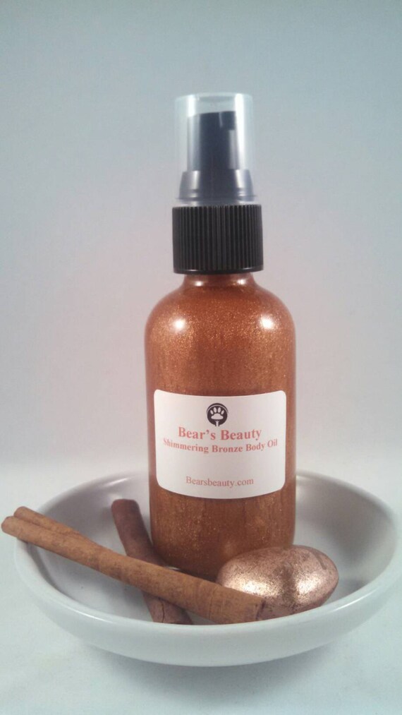 Shimmering Bronze Body Oil by BearsBeauty on Etsy