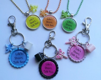 CLEARANCE YOU PICK Gilmore Girls Inspired "Life's Short, Talk Fast" Necklace or Clip