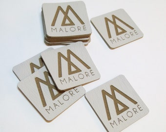 50 - 1.5 x 1.5 Ultraleather - Ultraleather Knitting Tags - Custom Clothing Labels