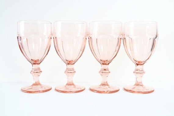 Pink Drinking Glasses Set Of 4 Libbey Glasses Pink Wine