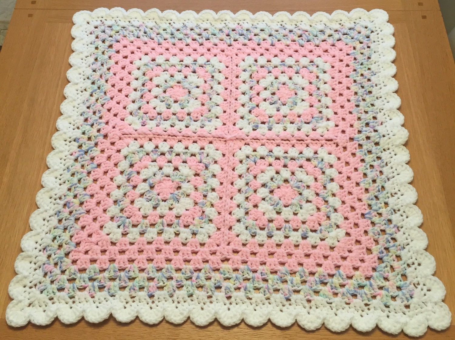 Beautiful handmade crochet baby pram blanket REDUCED