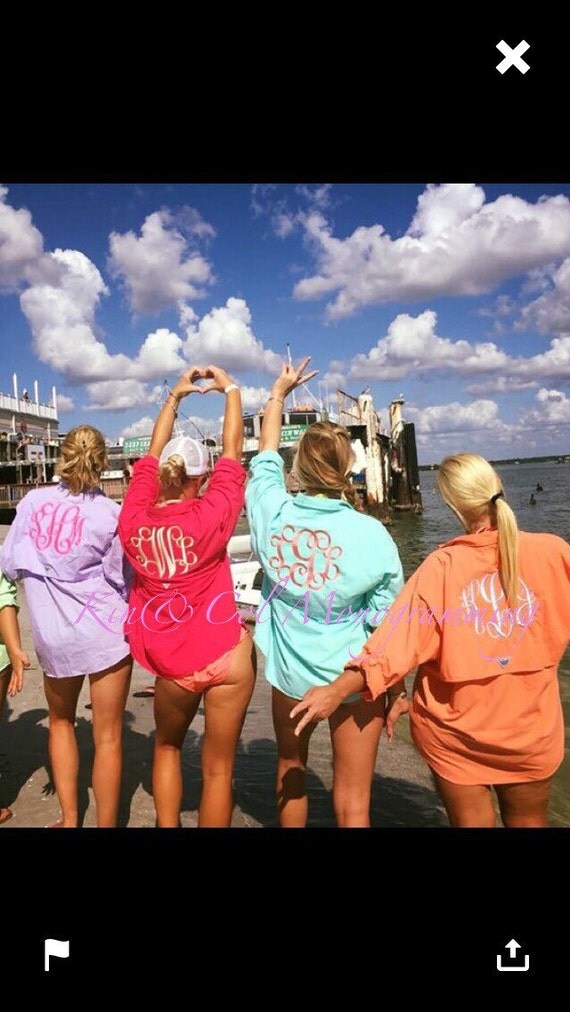 Monogrammed Columbia Fishing Shirt by KinandCol on Etsy