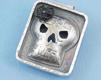 Sterling Silver Sugar Skull Pendant