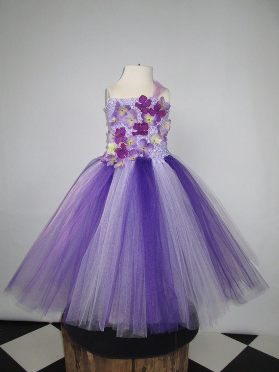 Girls Flower Girl Dress Purple and Lavender Tutu by RBKBoutique