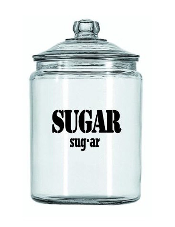 Items similar to Decal for Sugar Jar, SUGAR, Pronunciation, Vinyl Label