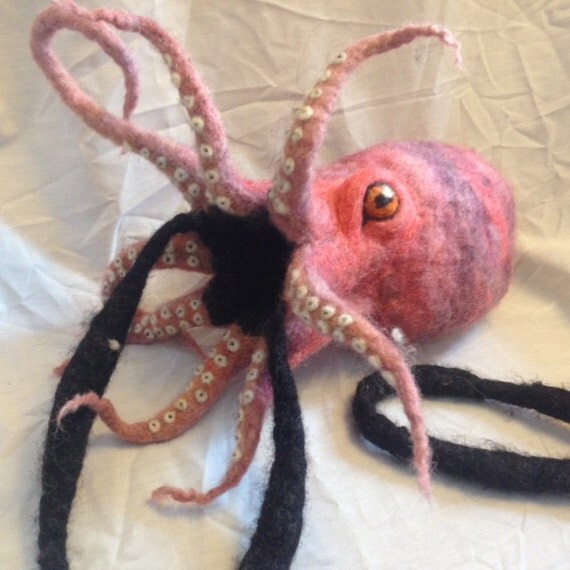 Octopus bag needle felted octopus shoulder bag sea monster