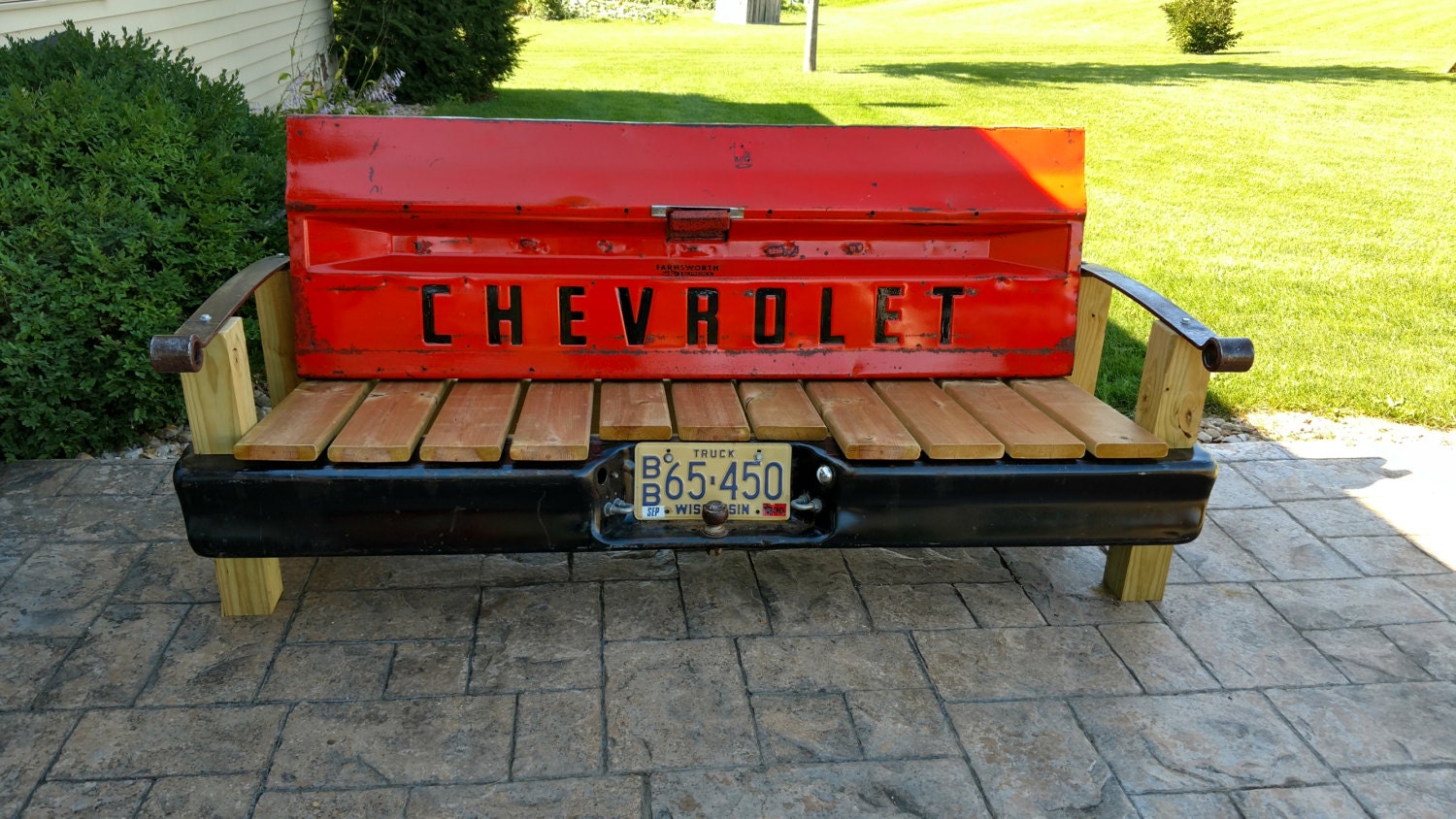 70's Chevrolet Tailgate Bench with Bumper and Leaf Spring