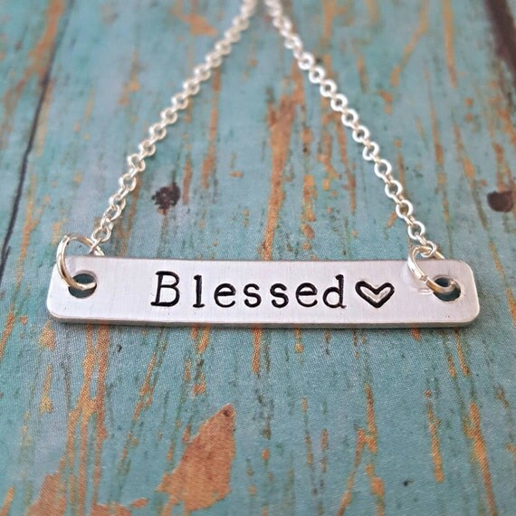 Blessed Necklace Bar Necklace Blessed Religious Jewelry