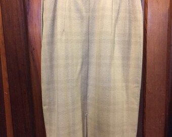 1960S TAILORED BY COLEBROOK // Size S Beige High Waisted Skirt