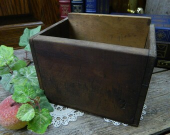 Antique Rustic Handmade Wood Hardware Box