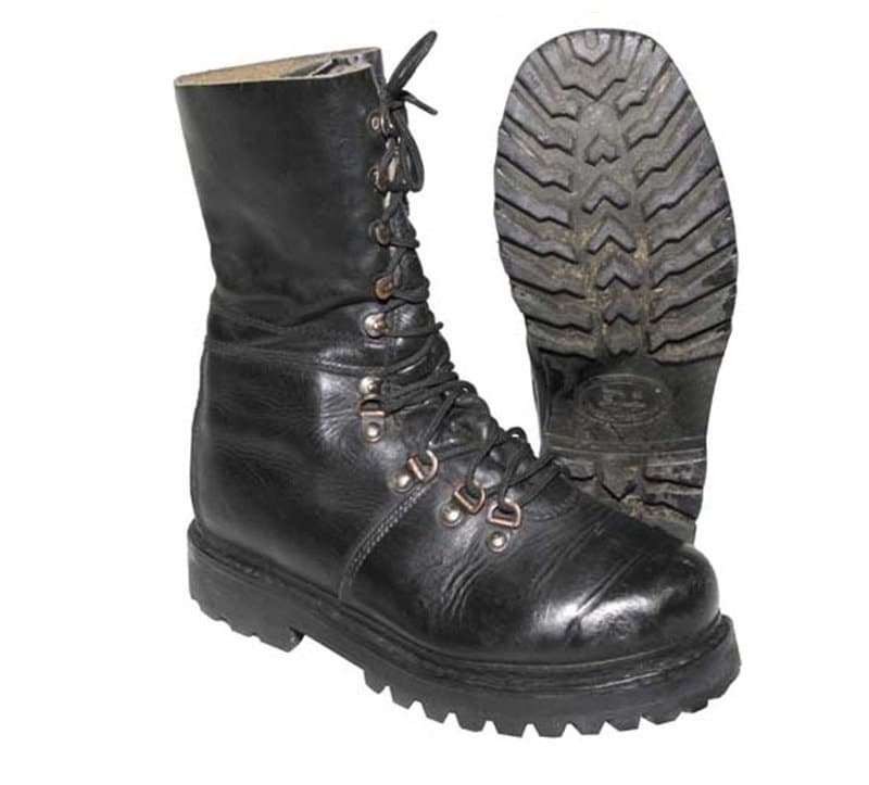 Austrian army Edelweiss Mountain boots Black leather