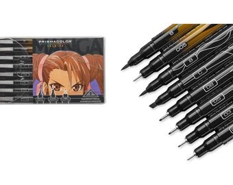 Manga Illustration Marker Set 8 Colored Art Markers For Anime Artist, Premium Pigment No Smear Manga Ink Markers For High Quality Manga Art