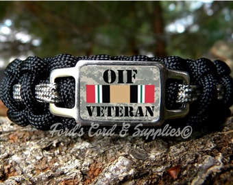 OIF Veteran Bracelet, Paracord Bracelet, Survival Bracelet, Operation Iraqi Freedom Veteran, Unisex Adult Bracelet, Gift