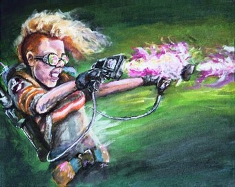 New Ghostbusters 2016 Jillian Holtzmann proton pistols glasses goggles pink green 5x7 or 8x10 ART PRINT - "New Toys"
