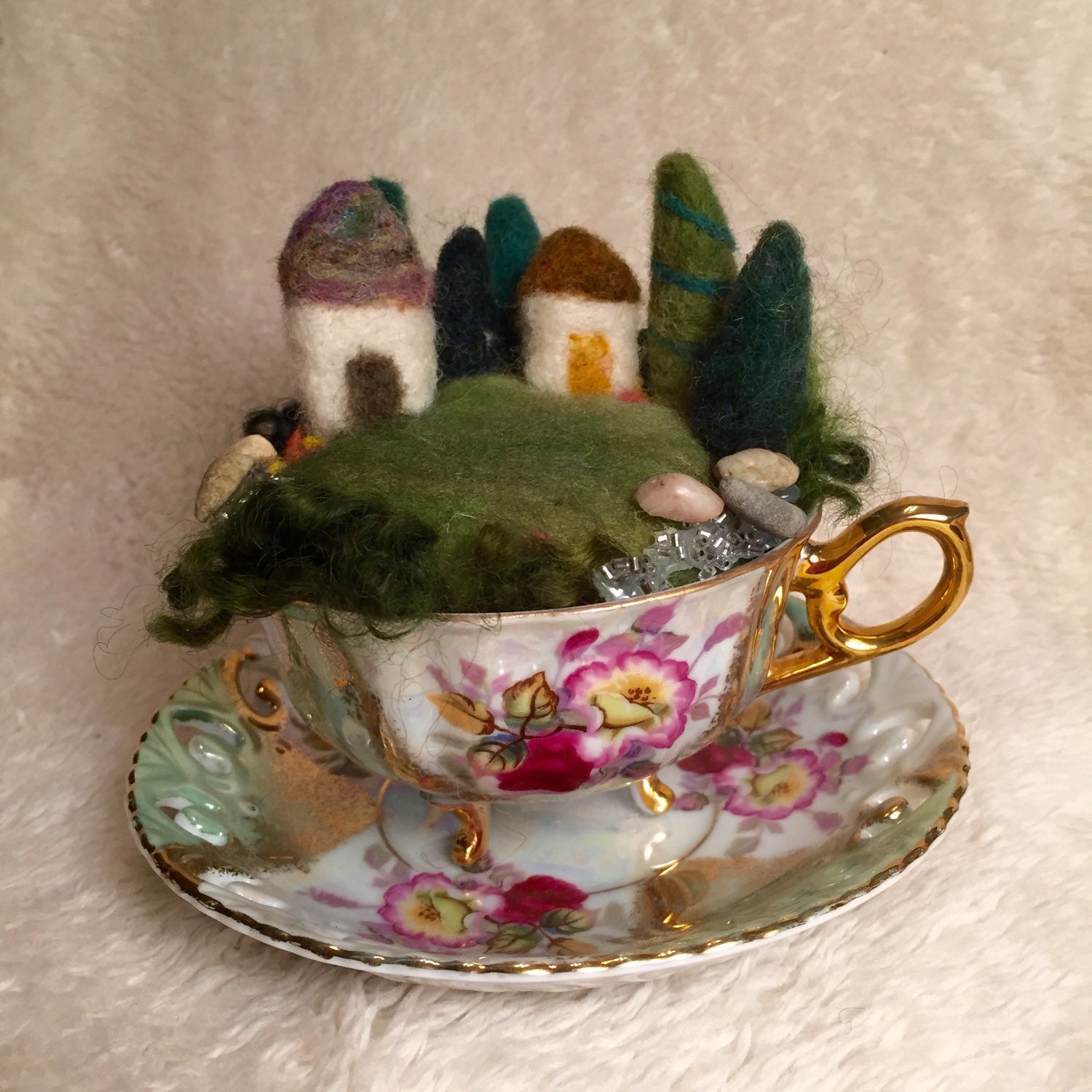 Kit Needle Felted Fairy Garden Tea Cup