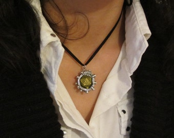 Virus Pendant or  Microbiology Microbe Necklace or Keychain with Swivel Action Capsid