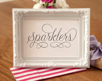Sparklers Sign - Wedding Black and White Sign - Wedding Reception Table Sign (Without Frame) WED020