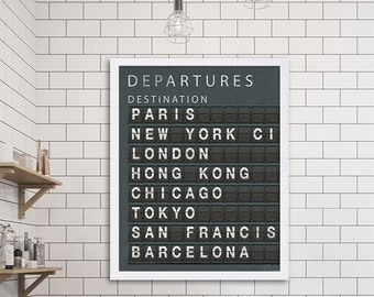 Travel Art Print New York City Art Subway Print Large Art Living Room Decor Modern Art Hipster Decor Gift for Traveler Paris Wall Decor