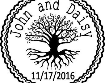 Custom Personalized Save The Date Clip Art Your Name and Date Bespoke SVG PNG JPG tree wedding love vector cut file