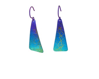 Triangle Earrings, Titanium Long Dangle Earrings, Geometric Earrings, Fashion Earrings, Modern Earrings, Titanium Earrings for Sensitive Ear