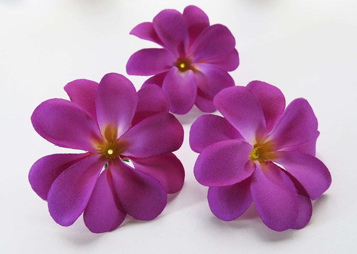 24 PCS. 3.00 inches (8.00 Cm.) Purple Plumeria Frangipani Artificial Flower for Craft and