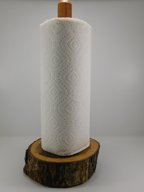 Rustic Paper Towel Holder / Live Edge / Primitive Decor