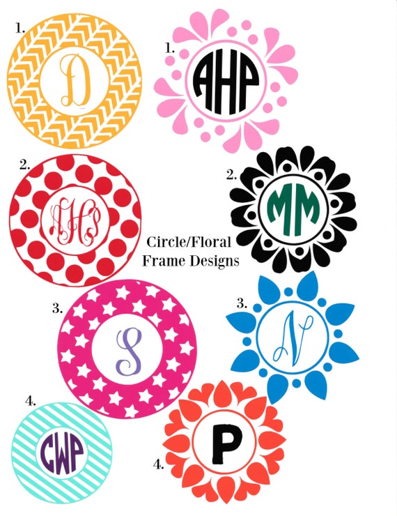 Monogram in Floral/Circle Design by ArtwithAlexis on Etsy