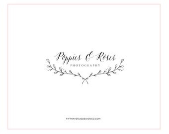 Pre Made Logo Design - Boutique Logo - Photography Logo - Small Business Logo - "Poppies & Roses"