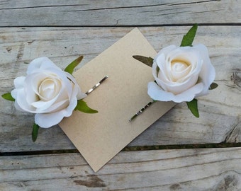 White Garden Rose Hair rose hair clip | etsy White Garden Rose Hair rose hair clip | etsy