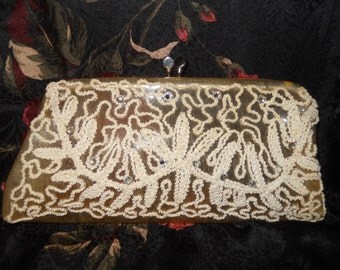 vintage clear plastic clutch
