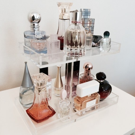 2 Tier Perfume Storage Tray by TheBeautyCubeShop on Etsy