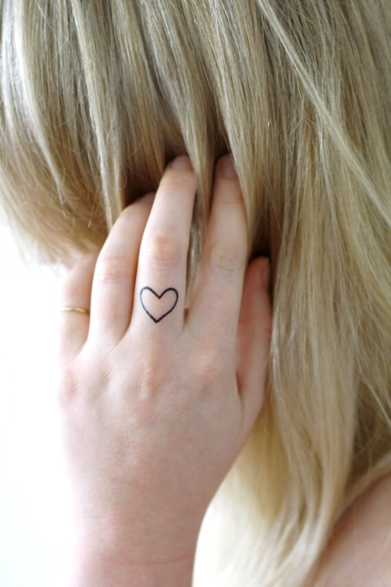 4 small hearts temporary tattoos / small temporary tattoos