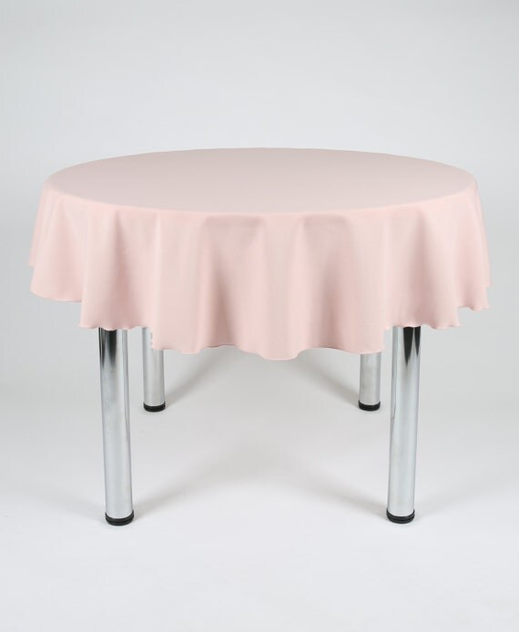 Blush Pink Round Tablecloth Made from polyester fabric not