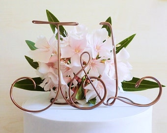 Initials cake topper, personalized wedding cake topper, wire cake topper, rustic wedding, alternative cake topper, handmade wedding