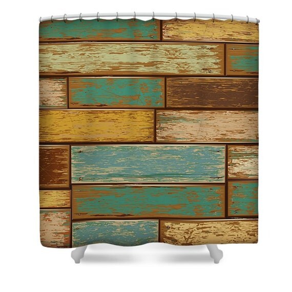 Rustic Primitive Shower Curtain Faux Weathered by FolkandFunky