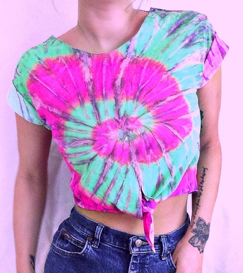 Tie Dye Crop Top Tie Dyed Tshirt Women's Tie Dyed Shirt