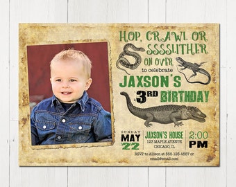 Reptile Birthday Invitation, Reptile Invitation, Reptile Printable Invitation, Lizard Invite, Snake Invitation, Printable Invitation