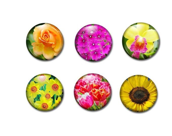 Floral Magnet Gift - Gifts For Her - Floral Party Favors - Garden Magnets - Floral Decor - Fresh Flowers - Gift Under 10 - Gift Ready