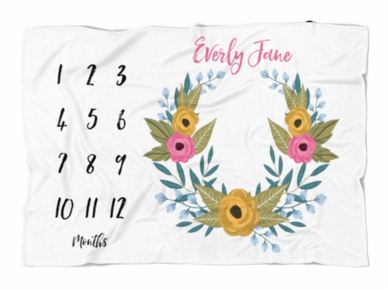 Monthly Baby blanket personalized baby blanket Vintage