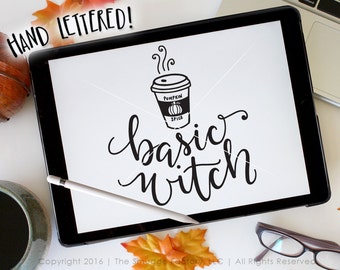 Basic Witch SVG, Witch Cut File, Pumpkin Spice Coffee SVG, Airhead SVG Trendy Cut File Silhouette, Cricut Cut File, Coffee Graphic Overlay