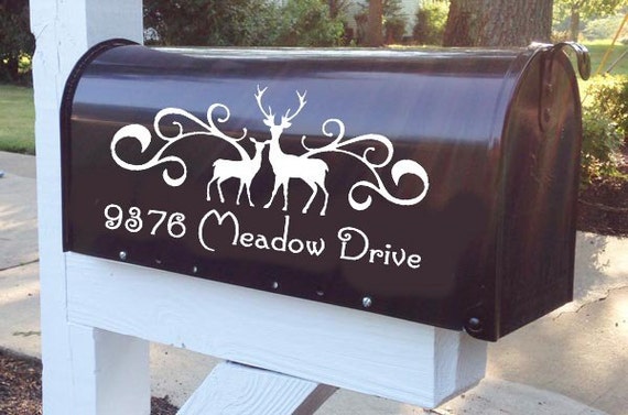 Download Items similar to Deer Flourish Mailbox Decal on Etsy