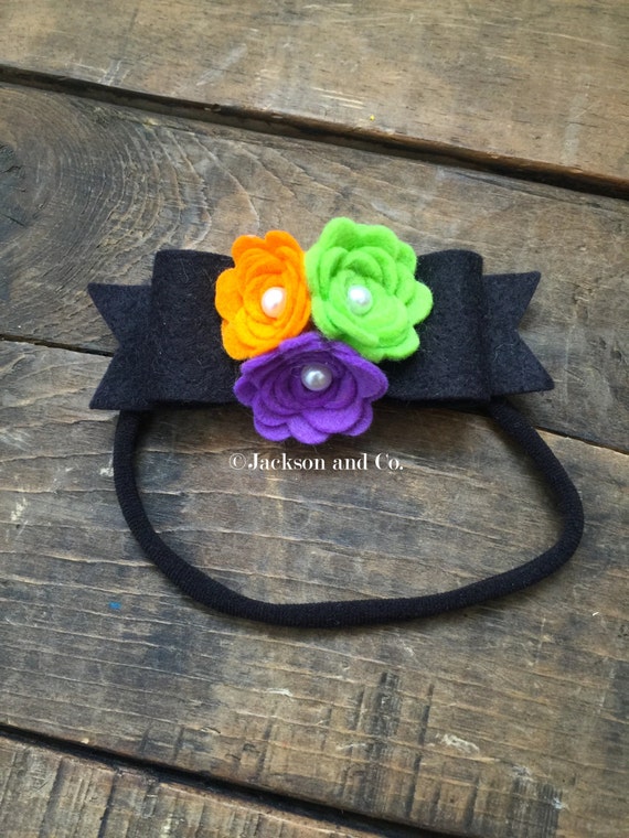 Items similar to Halloween Headband, Halloween Flower Headband, Orange