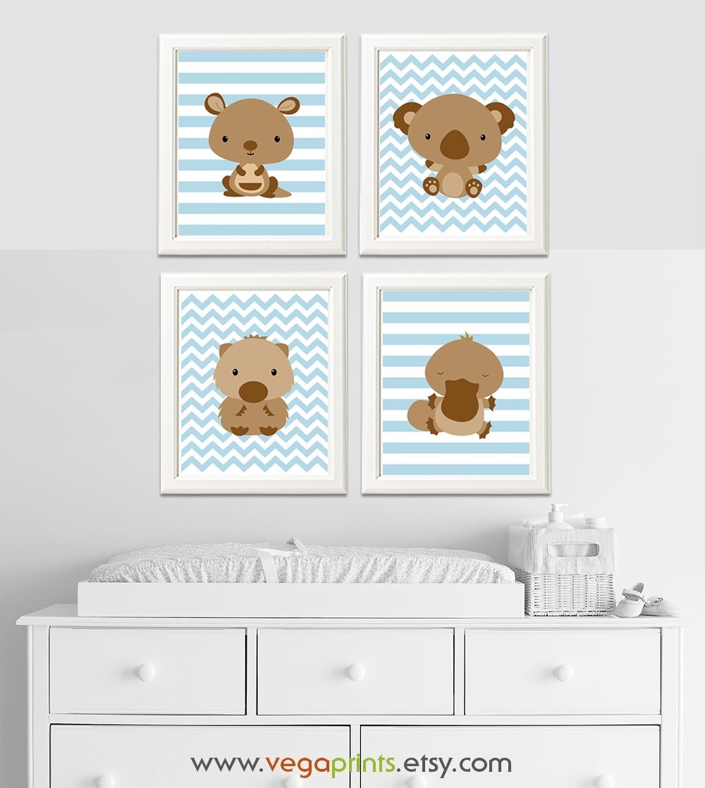 Australian animals nursery art print UNFRAMED baby by VegaPrints