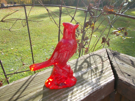 cardinal glass figurine