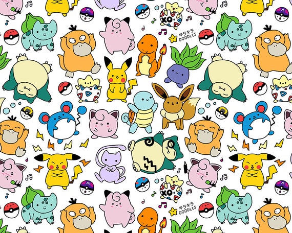 Items similar to Cute Pokemon Doodle Art Print on Etsy