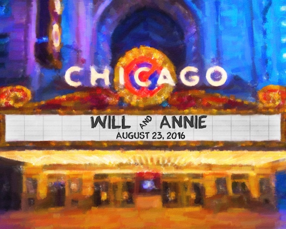 Chicago Wedding Personalized Wedding Gift Print Oil Painting Movie ...
