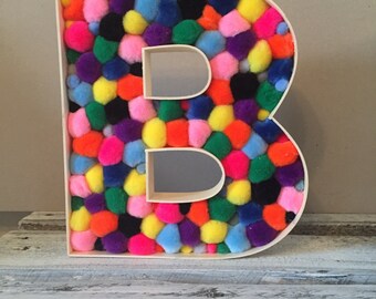 Items Similar To Metallic Pom Letter - Wedding/Party/Home Decor On Etsy